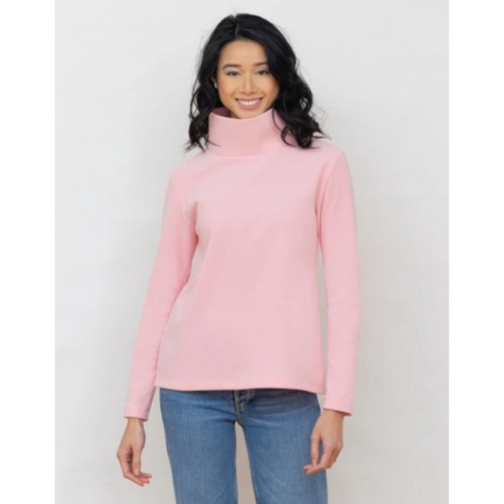 Dudley Stephens Greenpoint Turtleneck Fleece Pullover High Neck Pink Medium